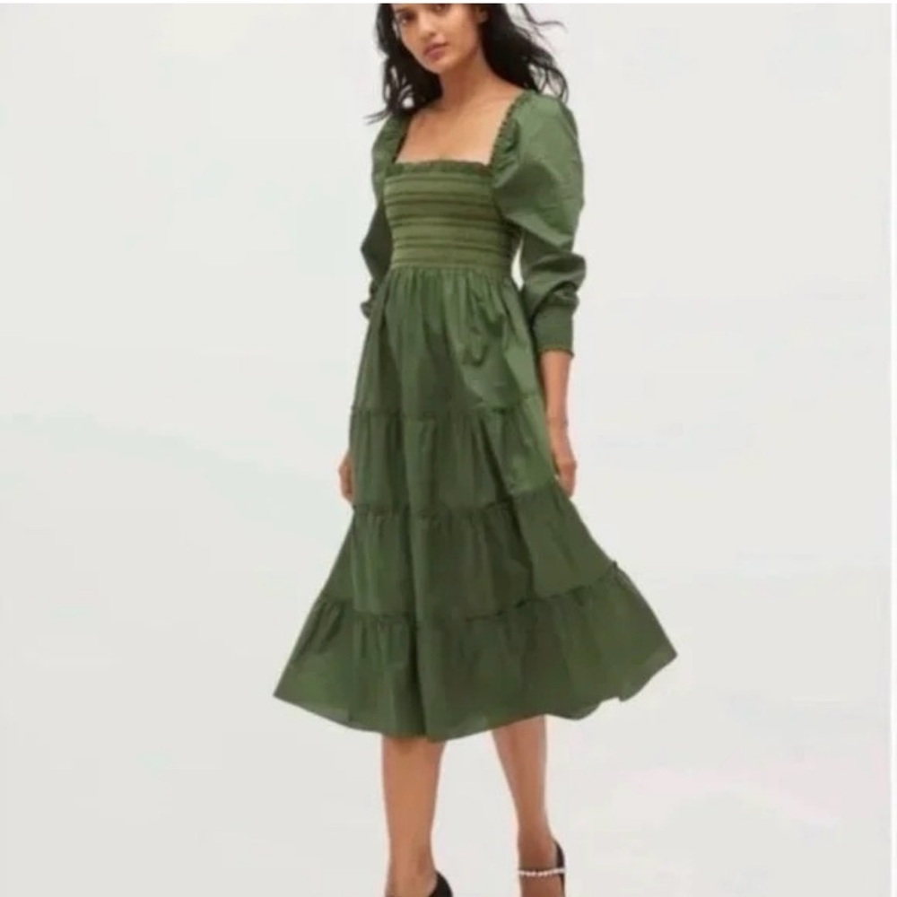 NWT Hill House Naomi Leaf green dress Xs